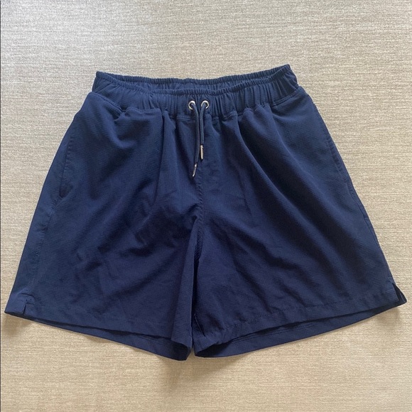 DOB Swimwear Miami Beach Swim Board Shorts Navy Blue Lined Size M - Picture 1 of 6